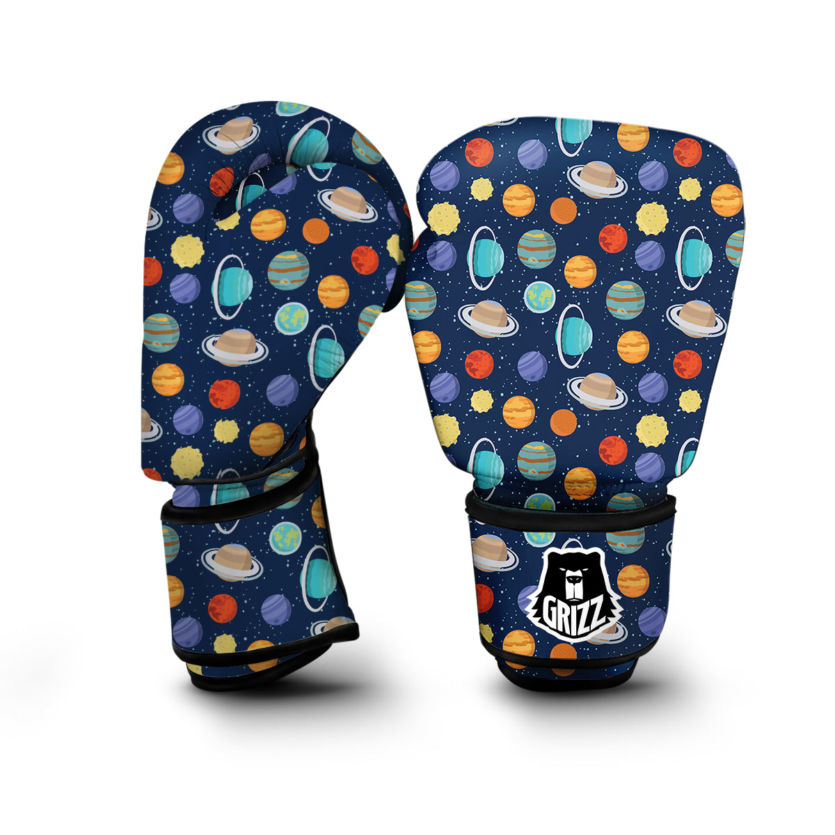 Solar System Planet Print Pattern Boxing Gloves-grizzshop