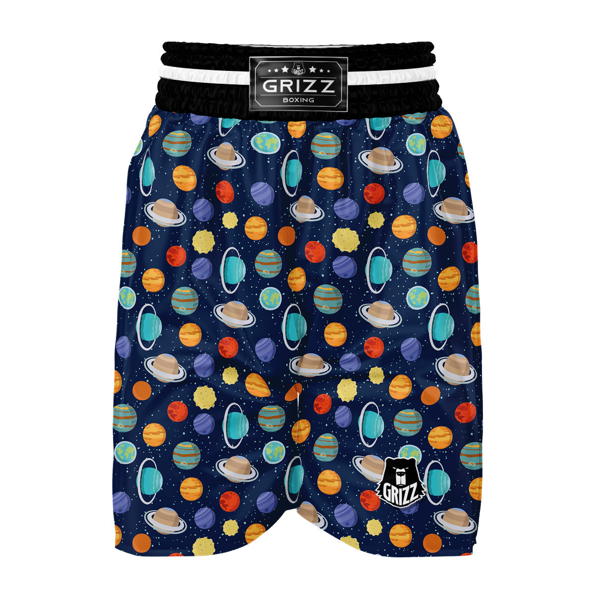 Solar System Planet Print Pattern Boxing Shorts-grizzshop