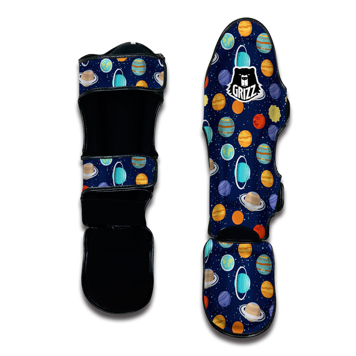 Solar System Planet Print Pattern Muay Thai Shin Guards-grizzshop