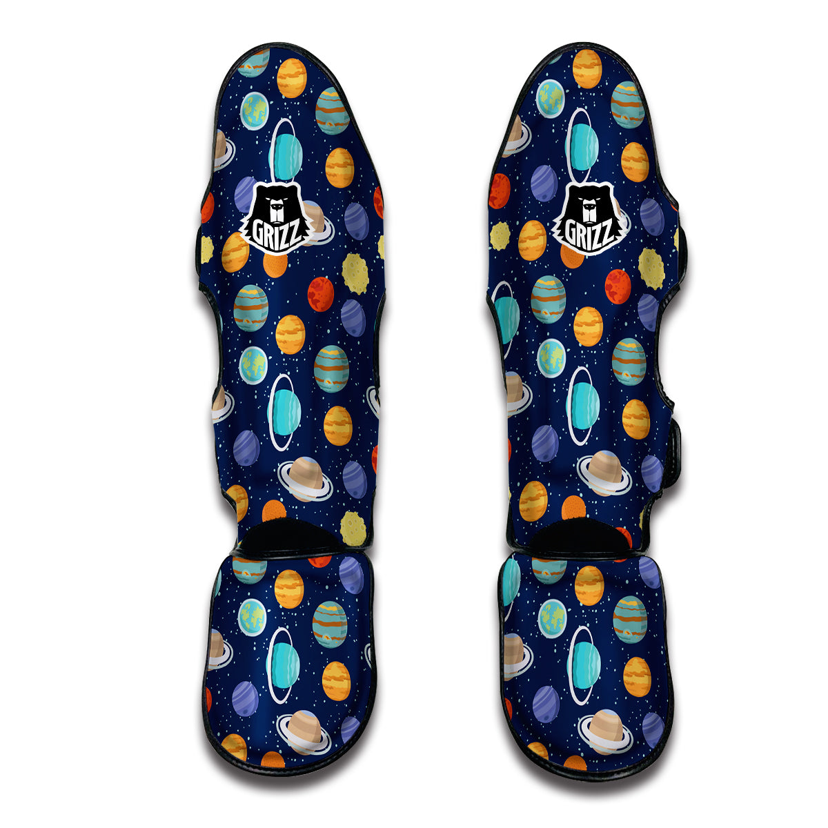 Solar System Planet Print Pattern Muay Thai Shin Guards-grizzshop