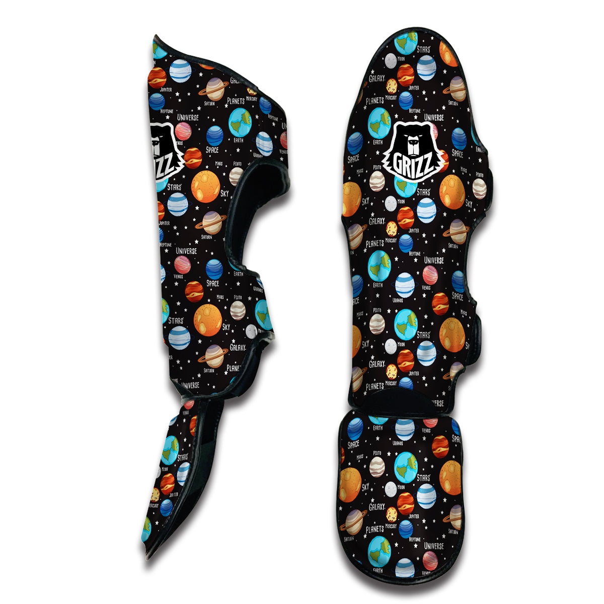 Solar System Print Pattern Muay Thai Shin Guards-grizzshop