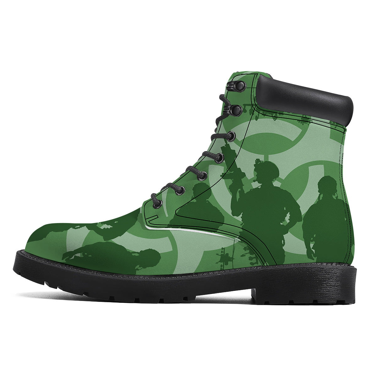 Soldiers And Biohazard Print Boots-grizzshop