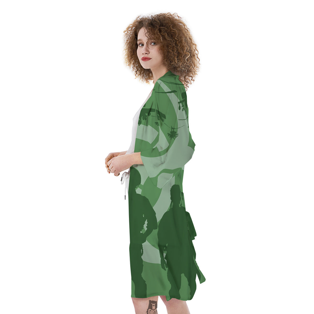 Soldiers And Biohazard Print Kimono-grizzshop