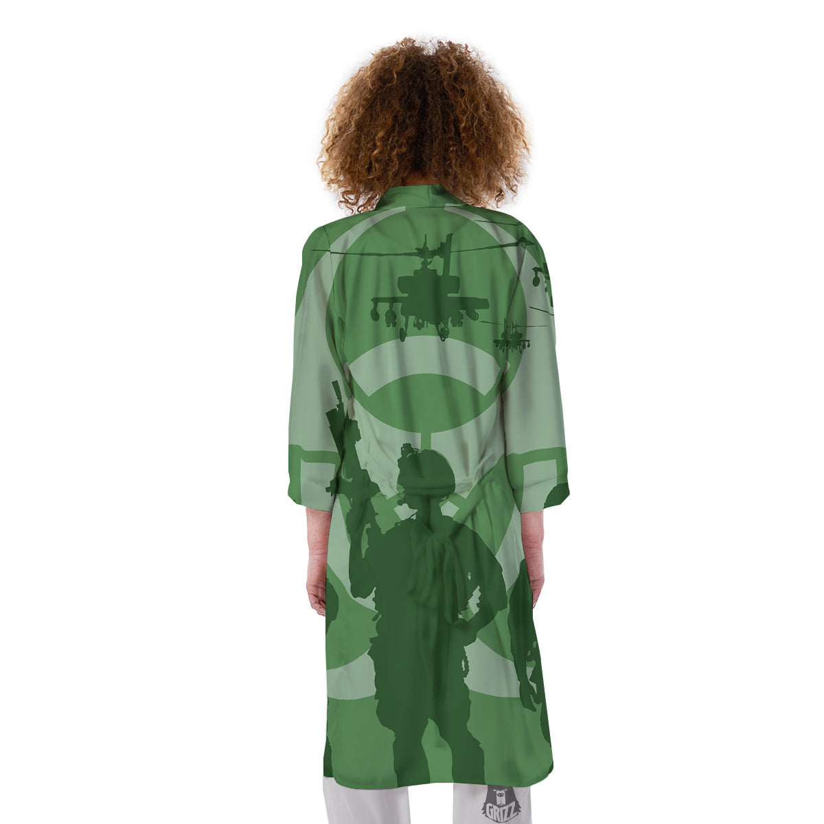 Soldiers And Biohazard Print Kimono-grizzshop