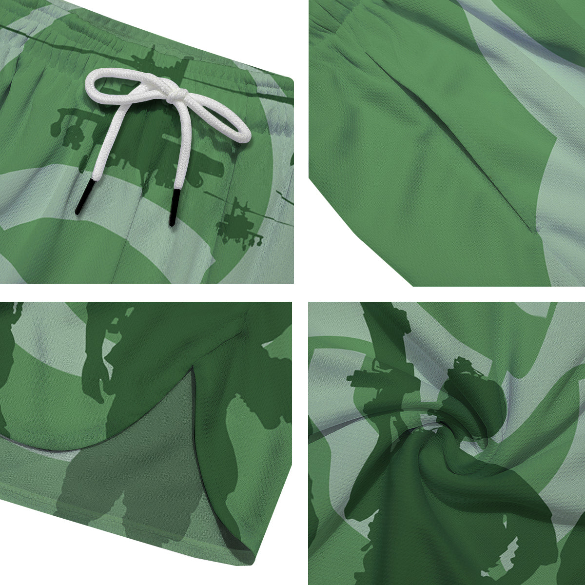 Soldiers And Biohazard Print Men's Running Shorts-grizzshop
