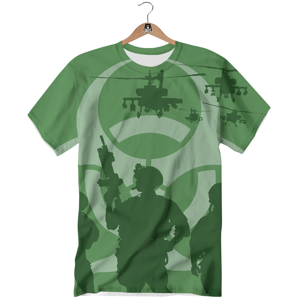 Soldiers And Biohazard Print T-Shirt-grizzshop