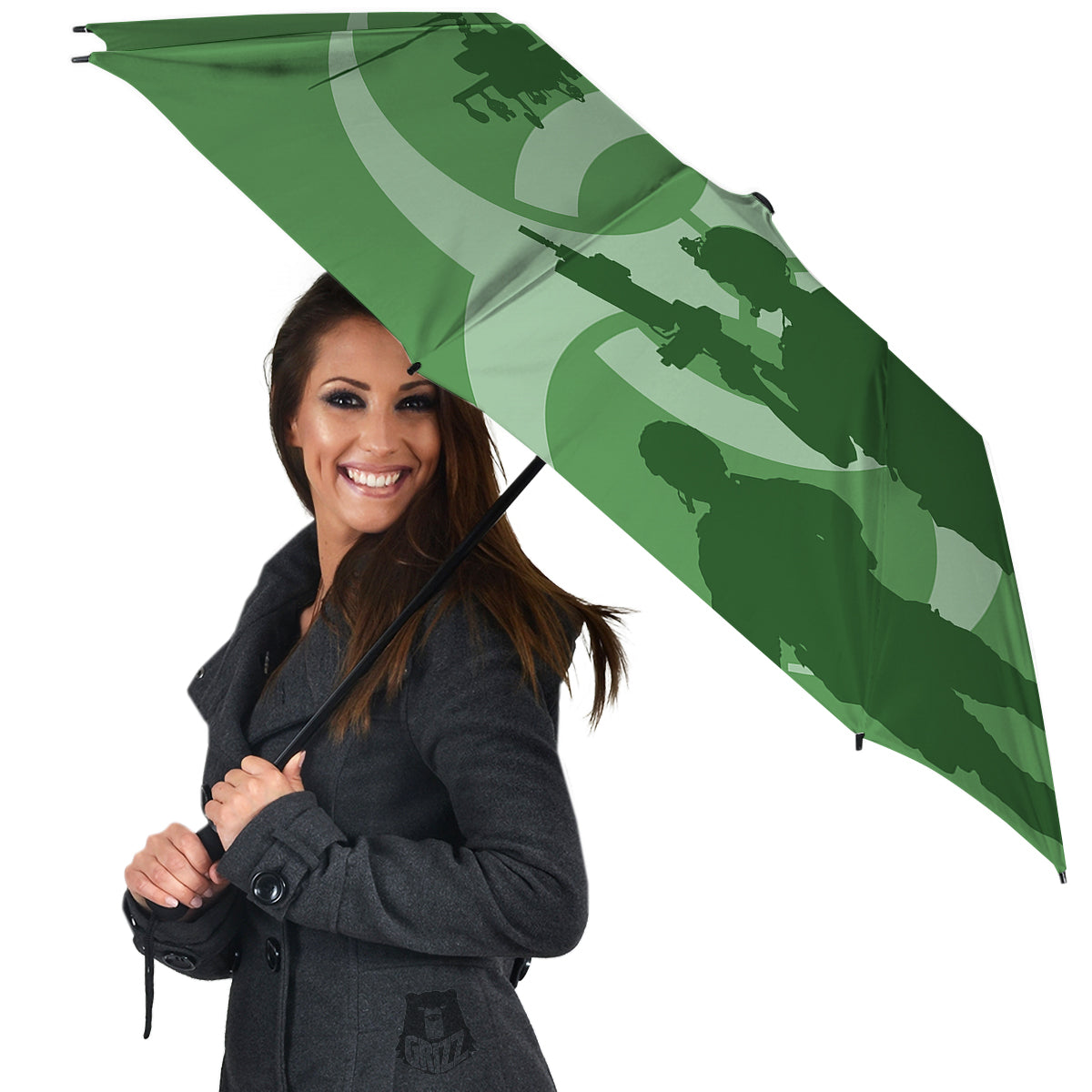 Soldiers And Biohazard Print Umbrella-grizzshop