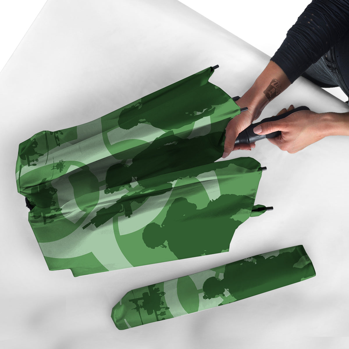 Soldiers And Biohazard Print Umbrella-grizzshop