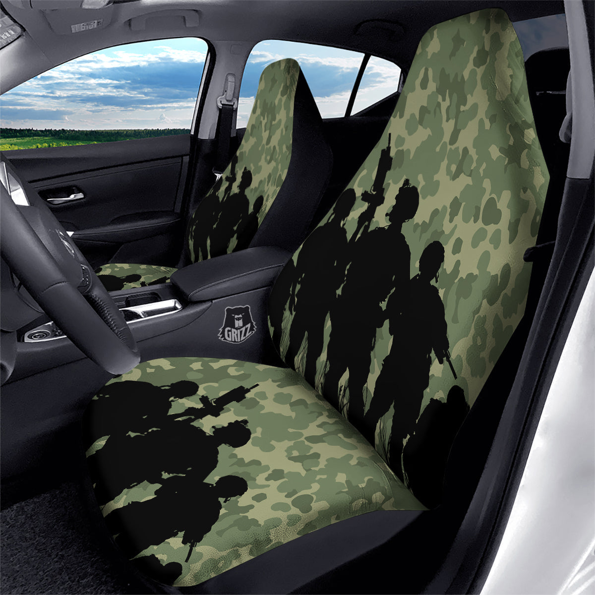 Soldiers And Camouflage Print Car Seat Covers-grizzshop