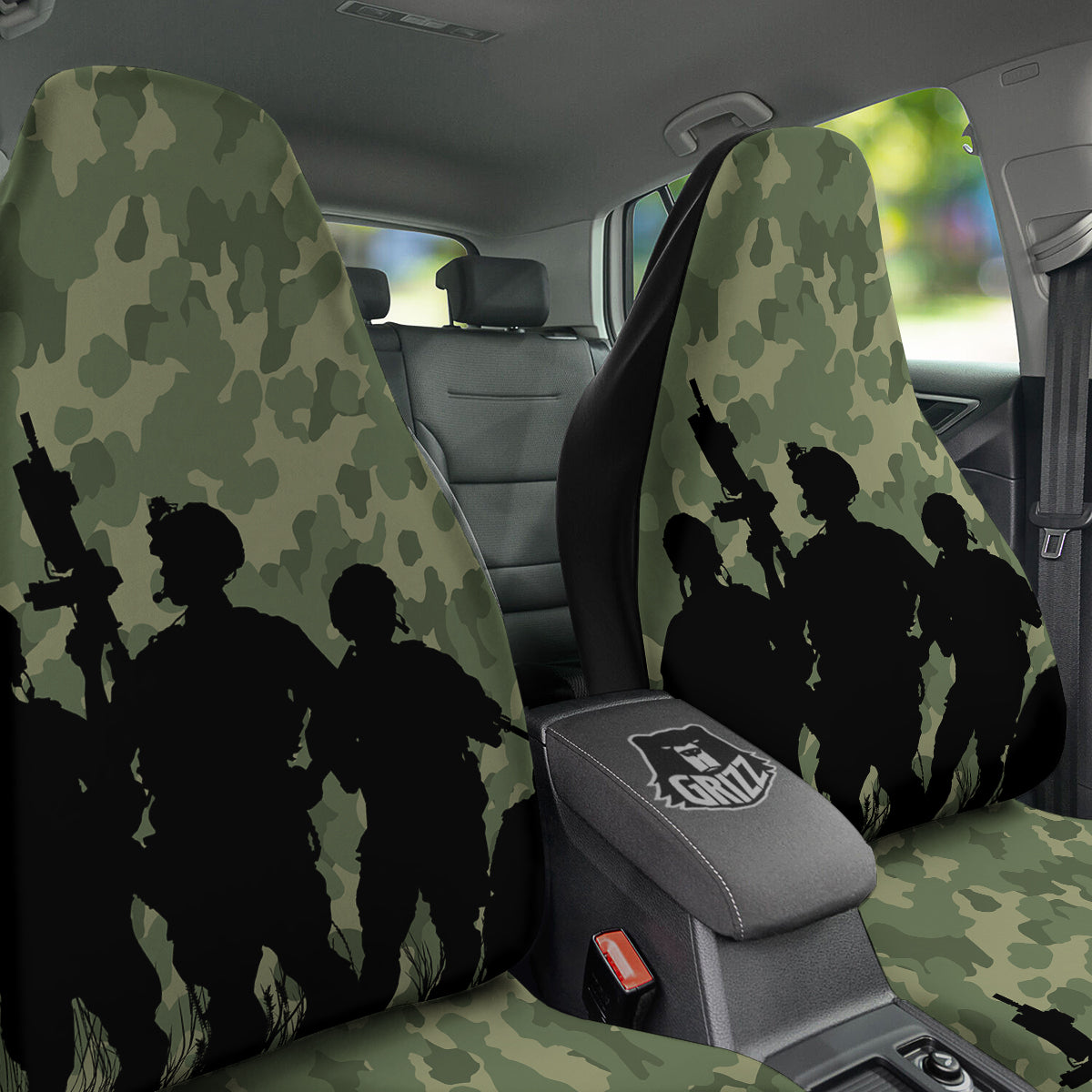 Soldiers And Camouflage Print Car Seat Covers-grizzshop