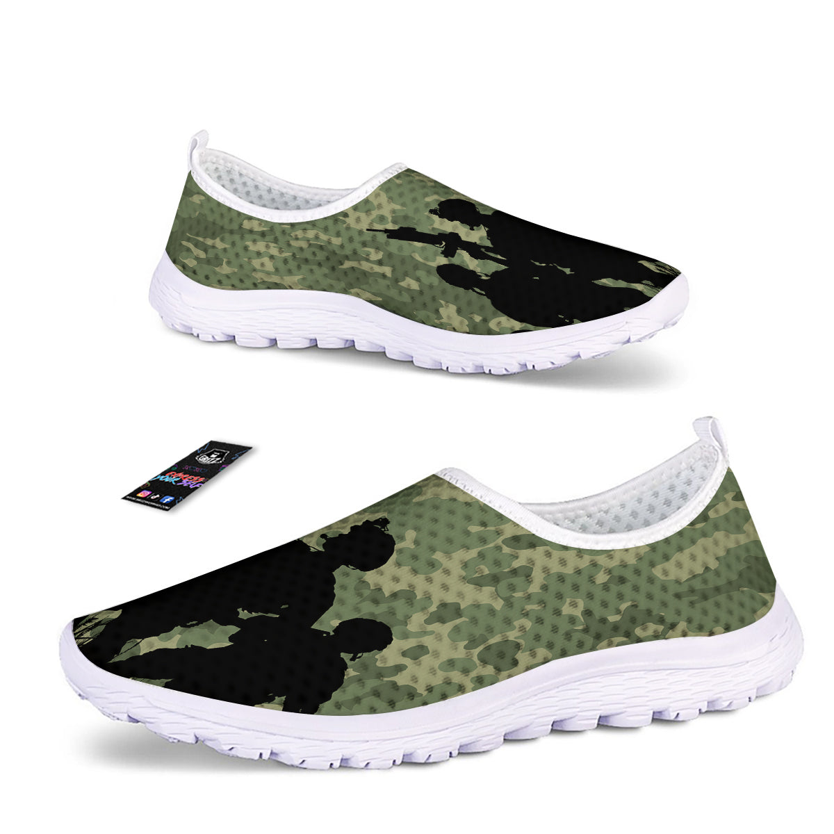 Soldiers And Camouflage Print Nurse Shoes-grizzshop