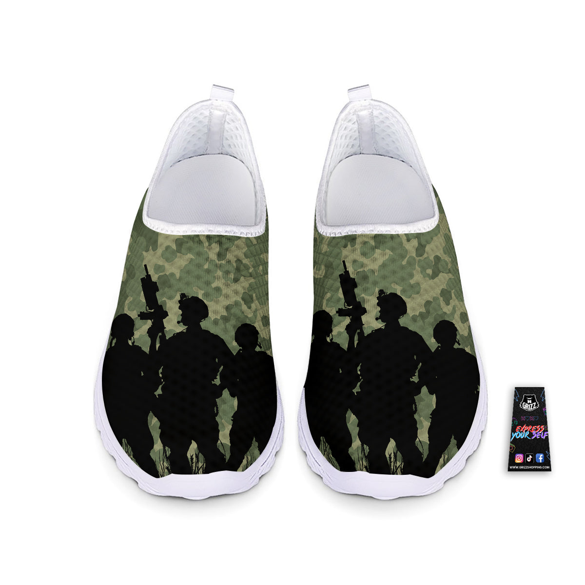 Soldiers And Camouflage Print Nurse Shoes-grizzshop