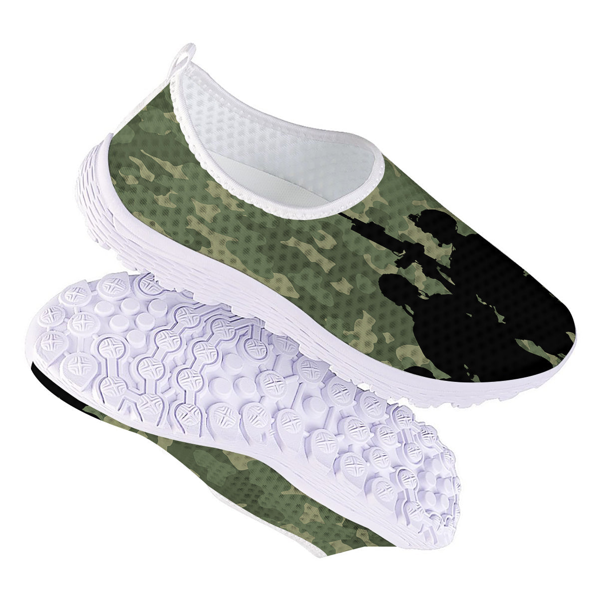 Soldiers And Camouflage Print Nurse Shoes-grizzshop