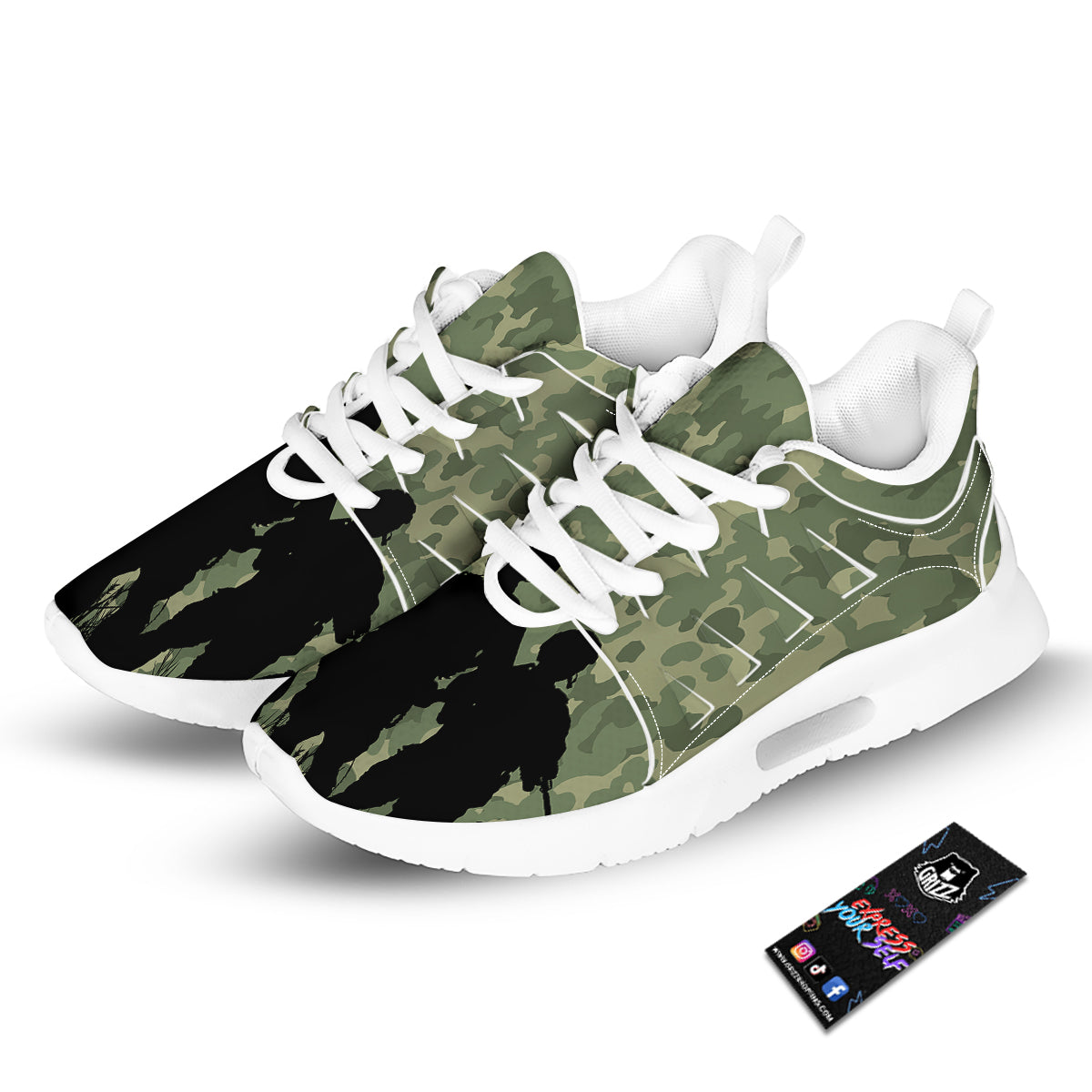 Soldiers And Camouflage Print Tennis Shoes-grizzshop
