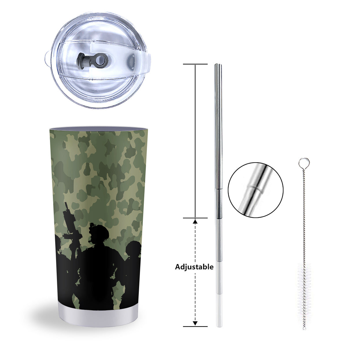 Soldiers And Camouflage Print Tumbler-grizzshop