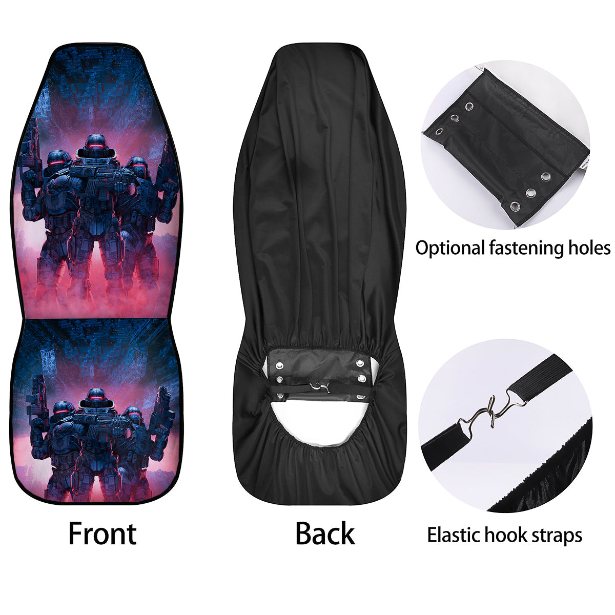 Soldiers Cyberpunk Print Car Seat Covers-grizzshop