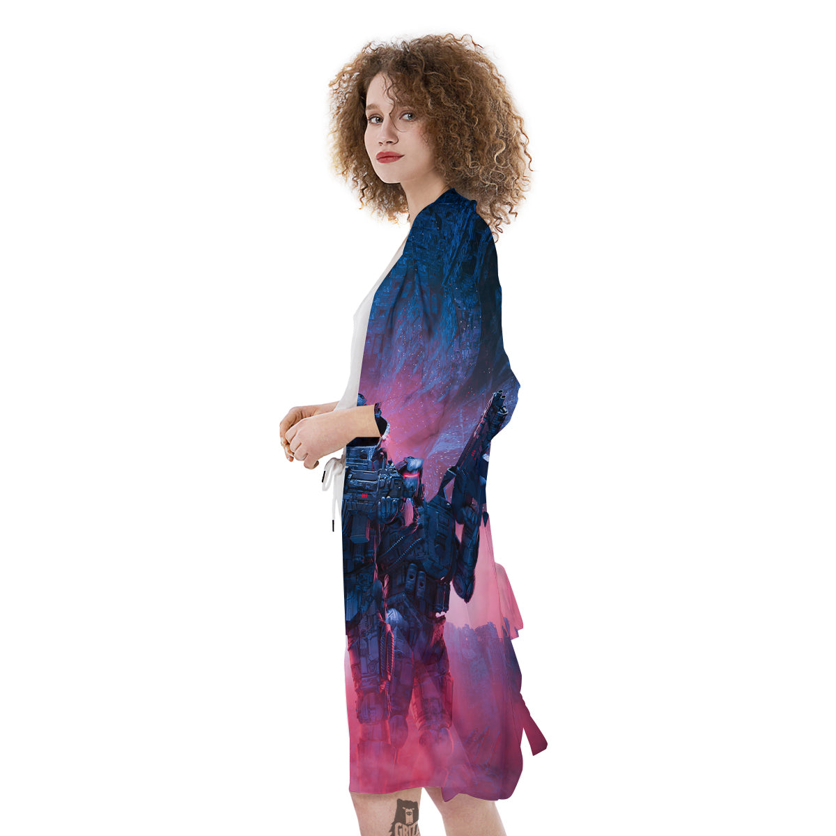 Soldiers Cyberpunk Print Kimono-grizzshop