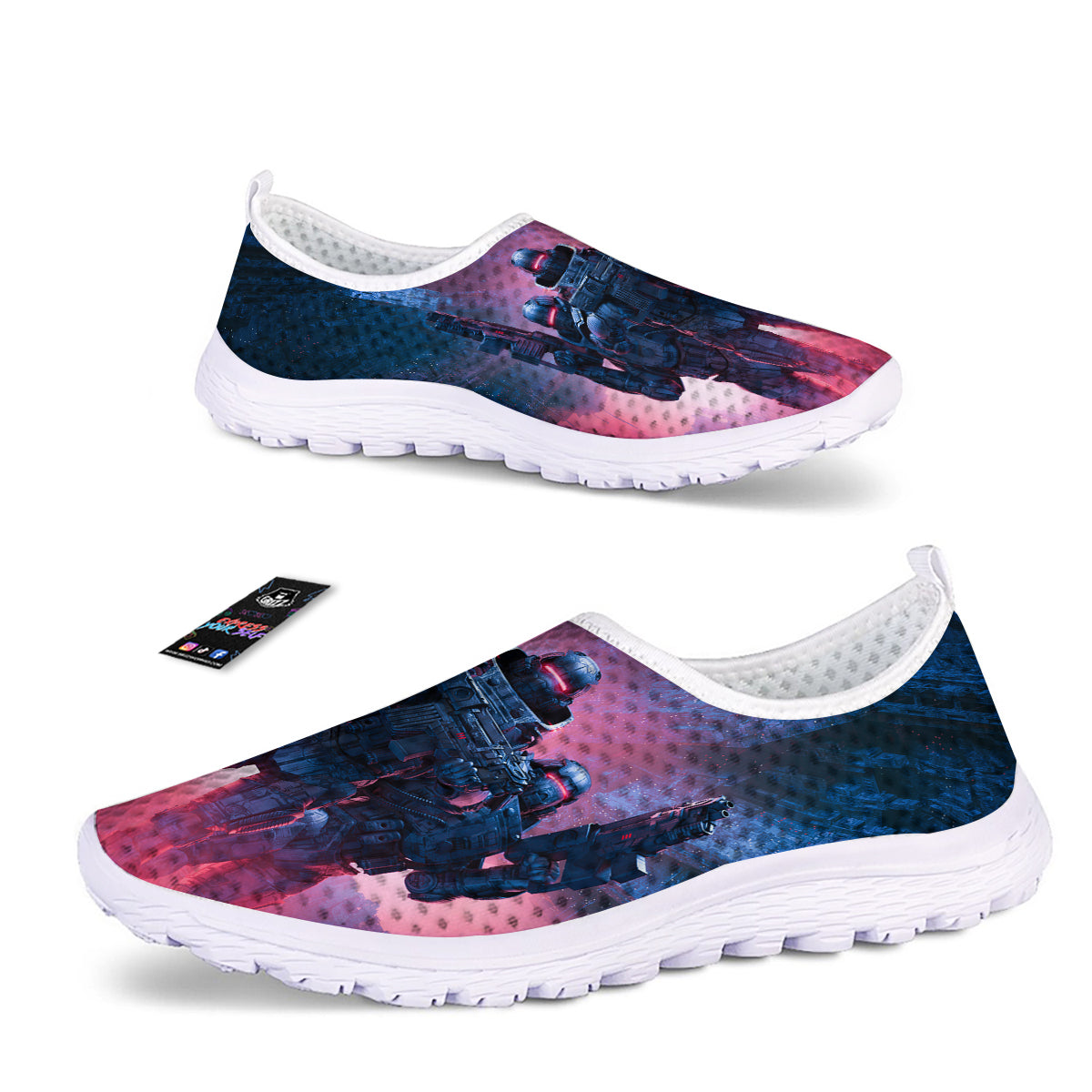 Soldiers Cyberpunk Print Nurse Shoes-grizzshop