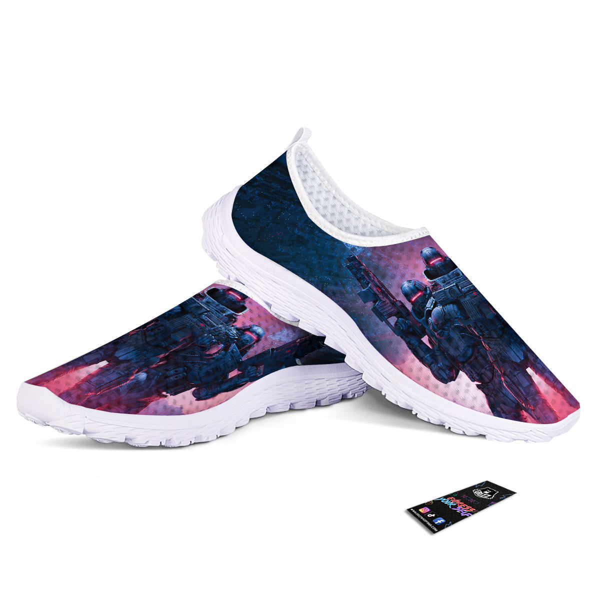 Soldiers Cyberpunk Print Nurse Shoes-grizzshop