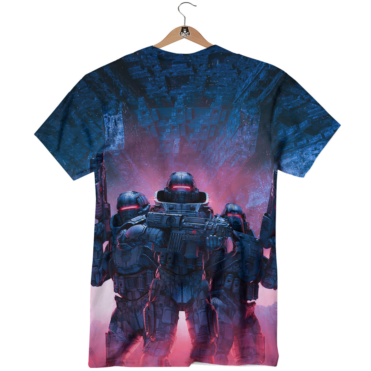 Soldiers Cyberpunk Print T-Shirt-grizzshop