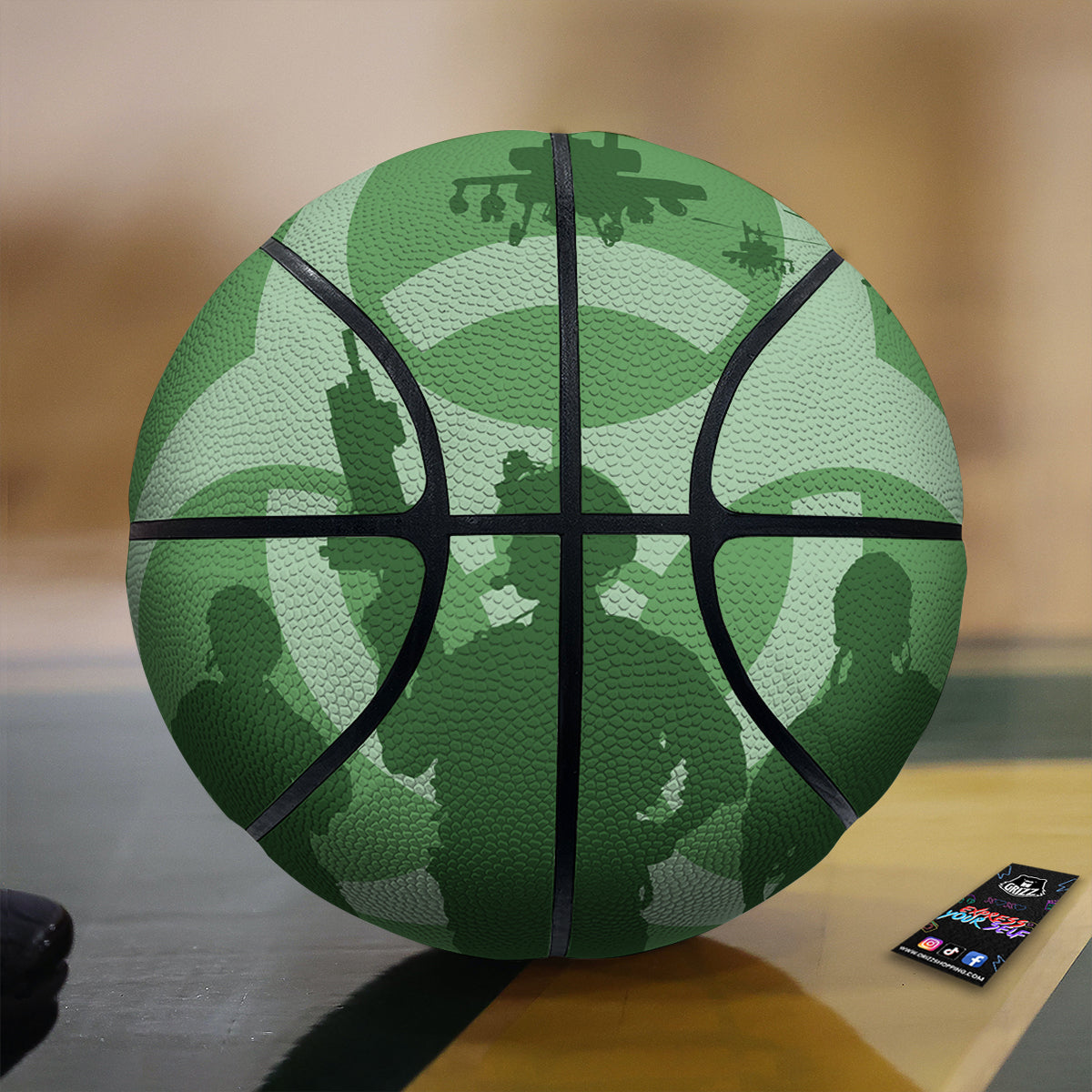 Soldiers And Biohazard Print Basketball
