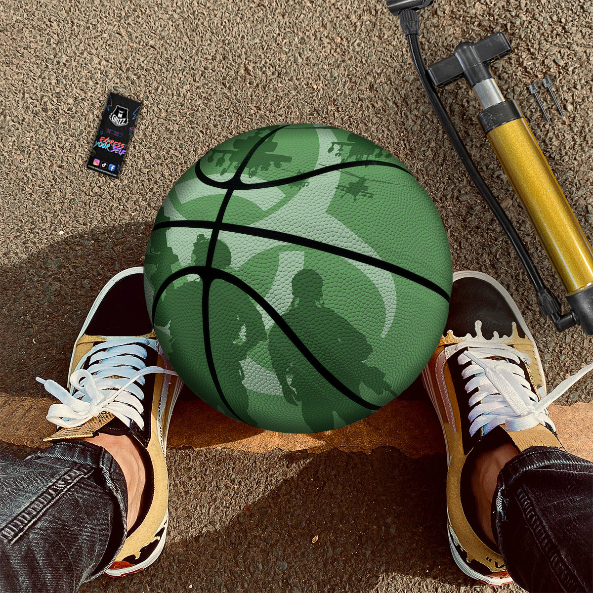 Soldiers And Biohazard Print Basketball