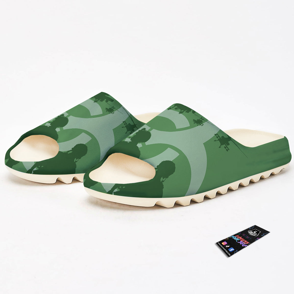 Soldiers And Biohazard Print Sandals-grizzshop