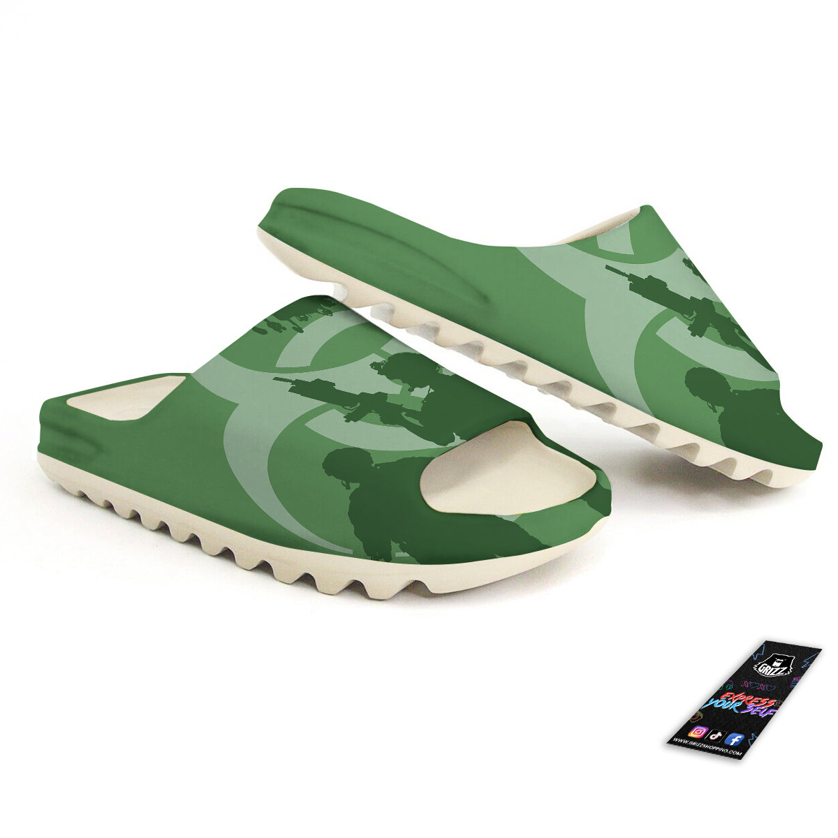 Soldiers And Biohazard Print Sandals-grizzshop