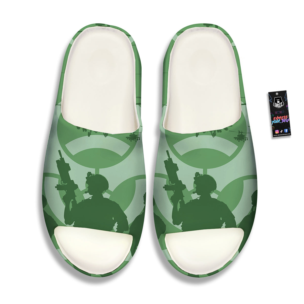 Soldiers And Biohazard Print Sandals-grizzshop
