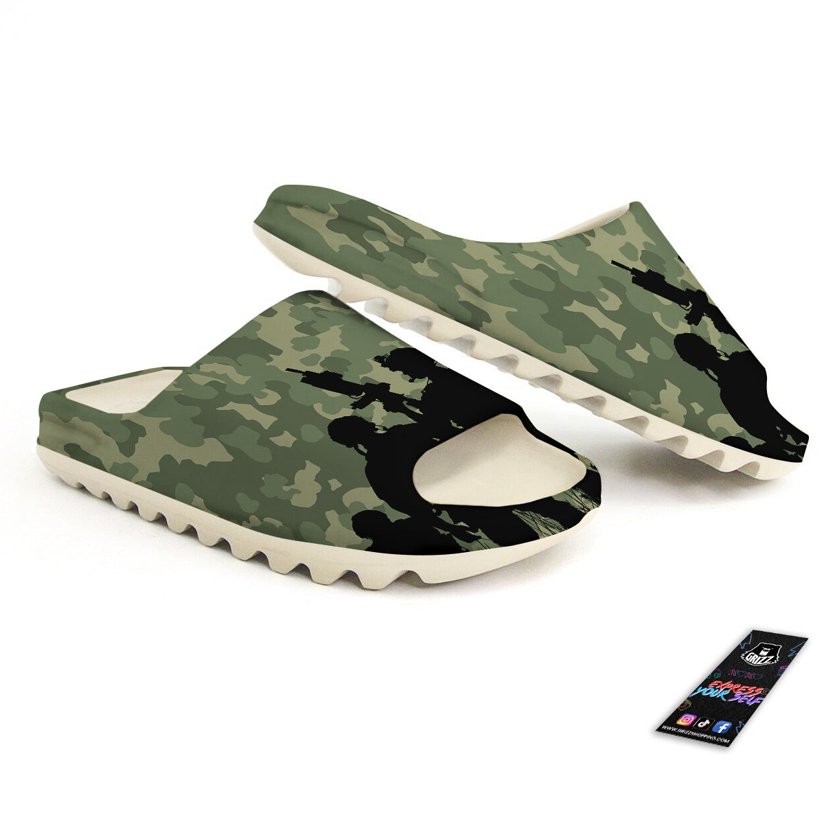 Soldiers And Camouflage Print Sandals-grizzshop