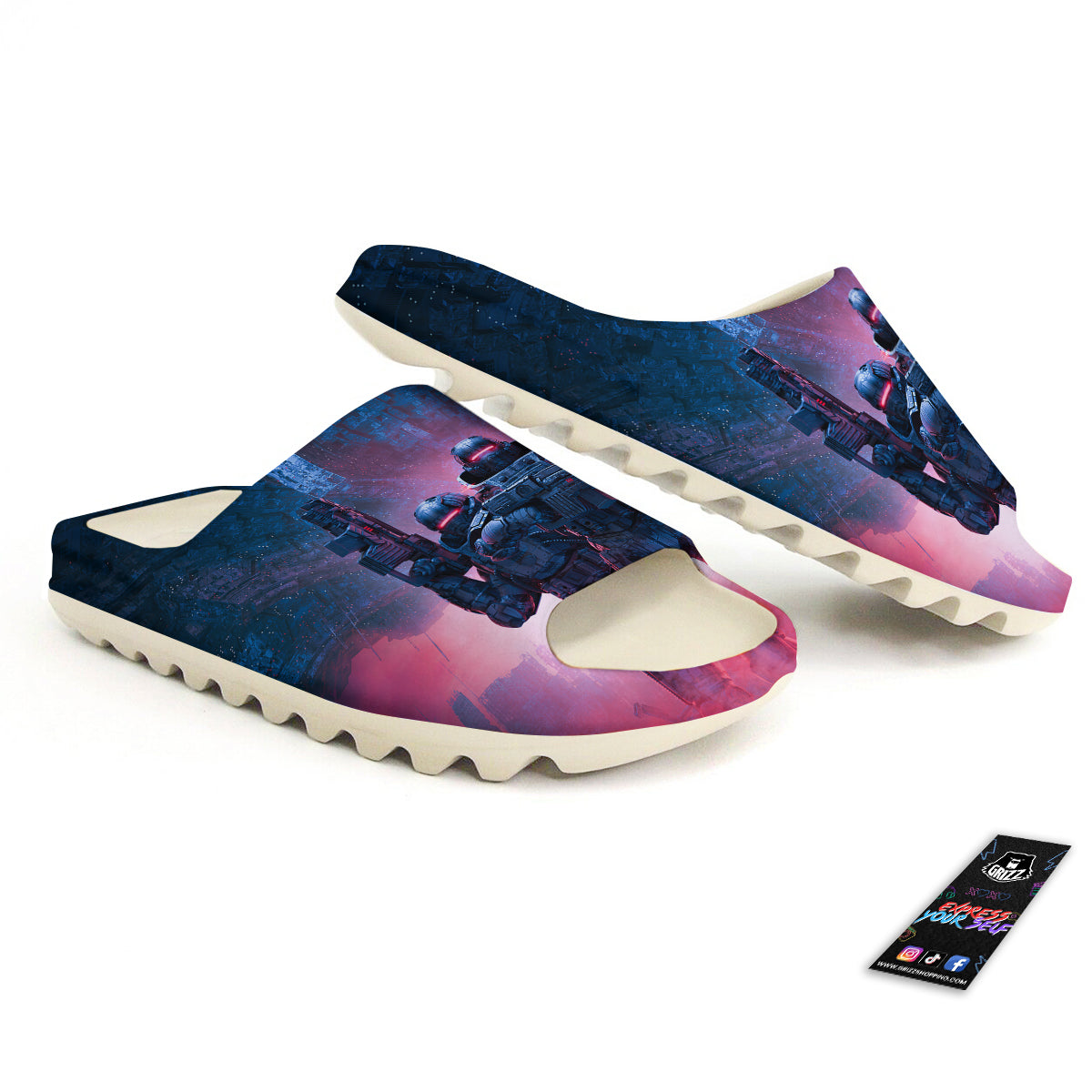 Soldiers Cyberpunk Print Sandals-grizzshop