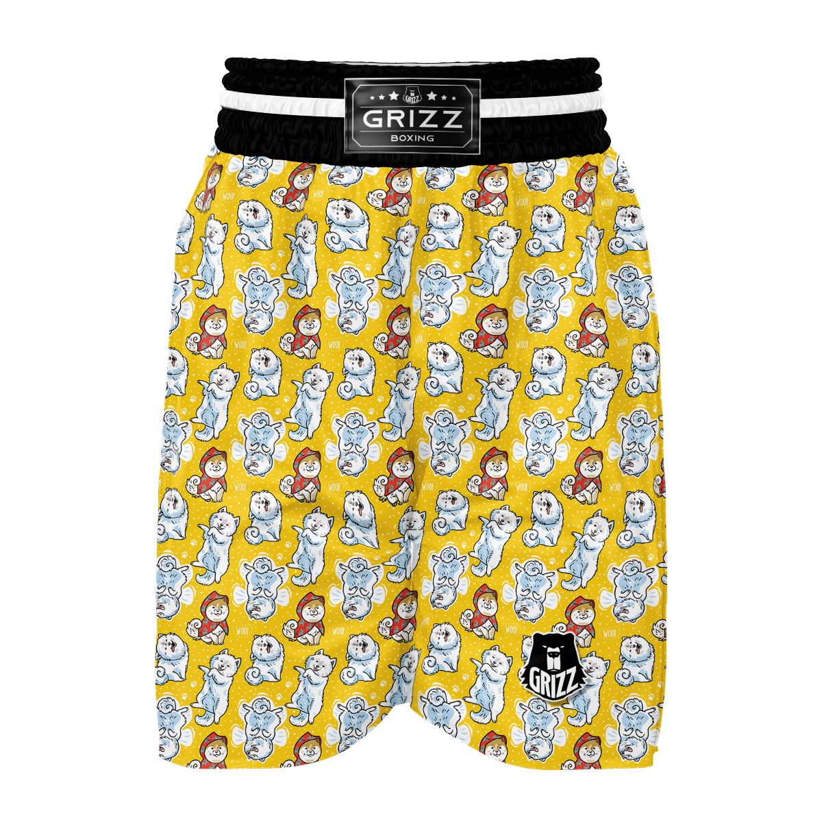 Somoyed Dog Pattern Print Boxing Shorts-grizzshop
