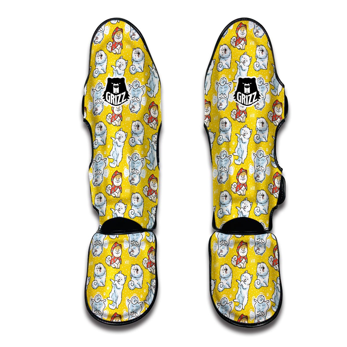 Somoyed Dog Pattern Print Muay Thai Shin Guards-grizzshop