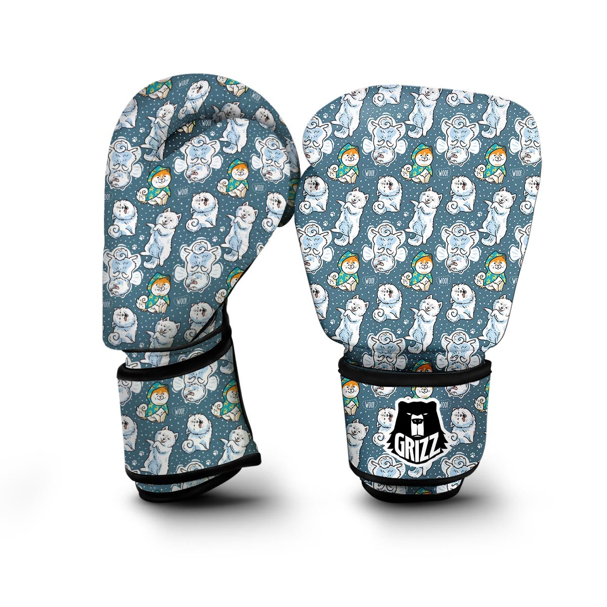 Somoyed Dog Print Pattern Boxing Gloves-grizzshop