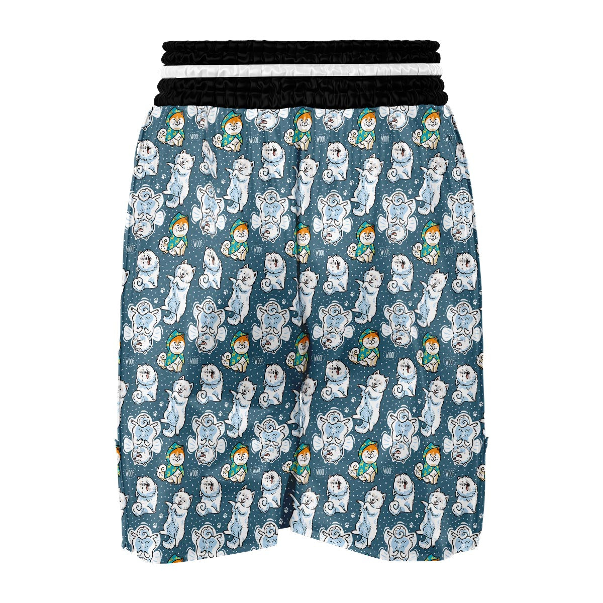 Somoyed Dog Print Pattern Boxing Shorts-grizzshop