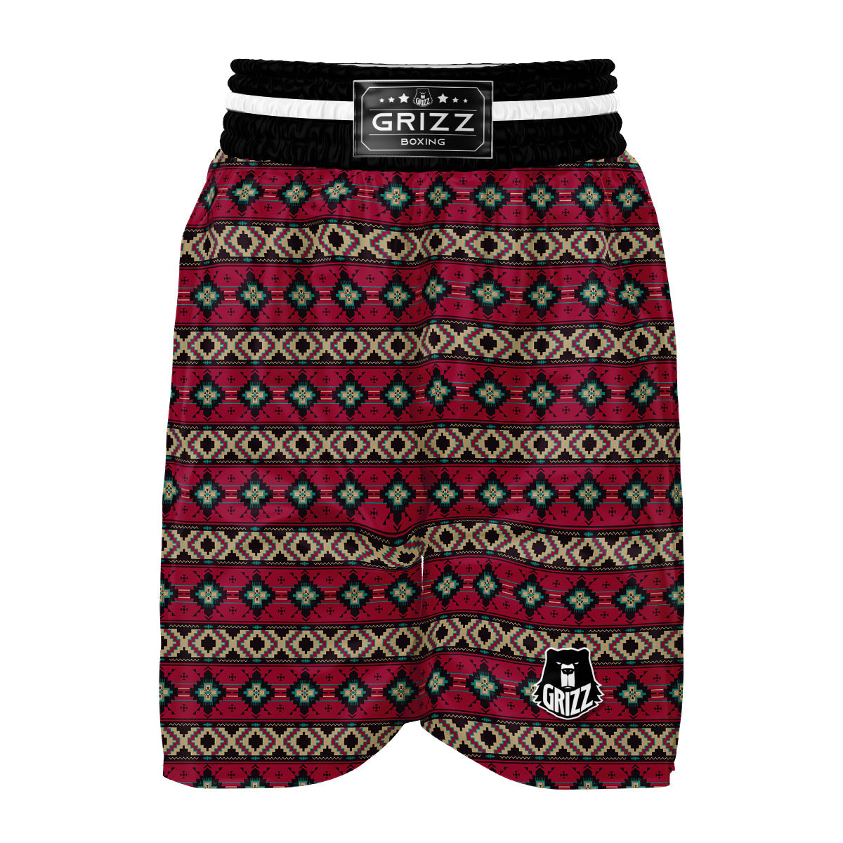 Southwest Navajo Aztec Geometric Print Pattern Boxing Shorts-grizzshop