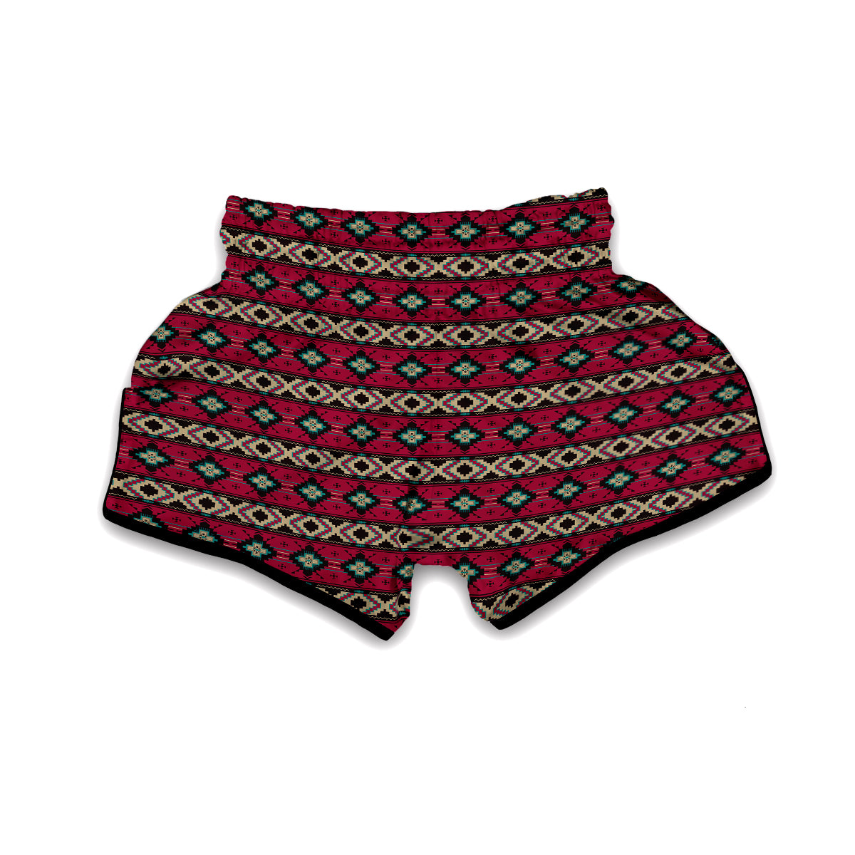 Southwest Navajo Aztec Geometric Print Pattern Muay Thai Boxing Shorts-grizzshop