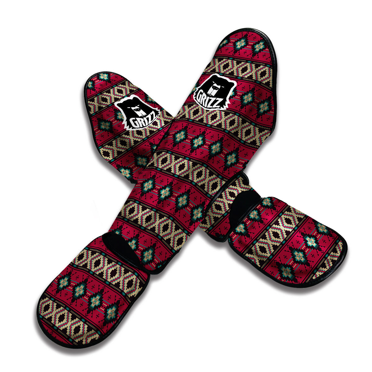 Southwest Navajo Aztec Geometric Print Pattern Muay Thai Shin Guards-grizzshop