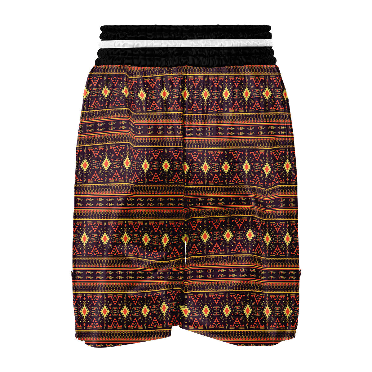 Southwest Navajo Geometric Brown Print Pattern Boxing Shorts-grizzshop