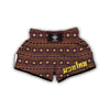 Southwest Navajo Geometric Brown Print Pattern Muay Thai Boxing Shorts-grizzshop