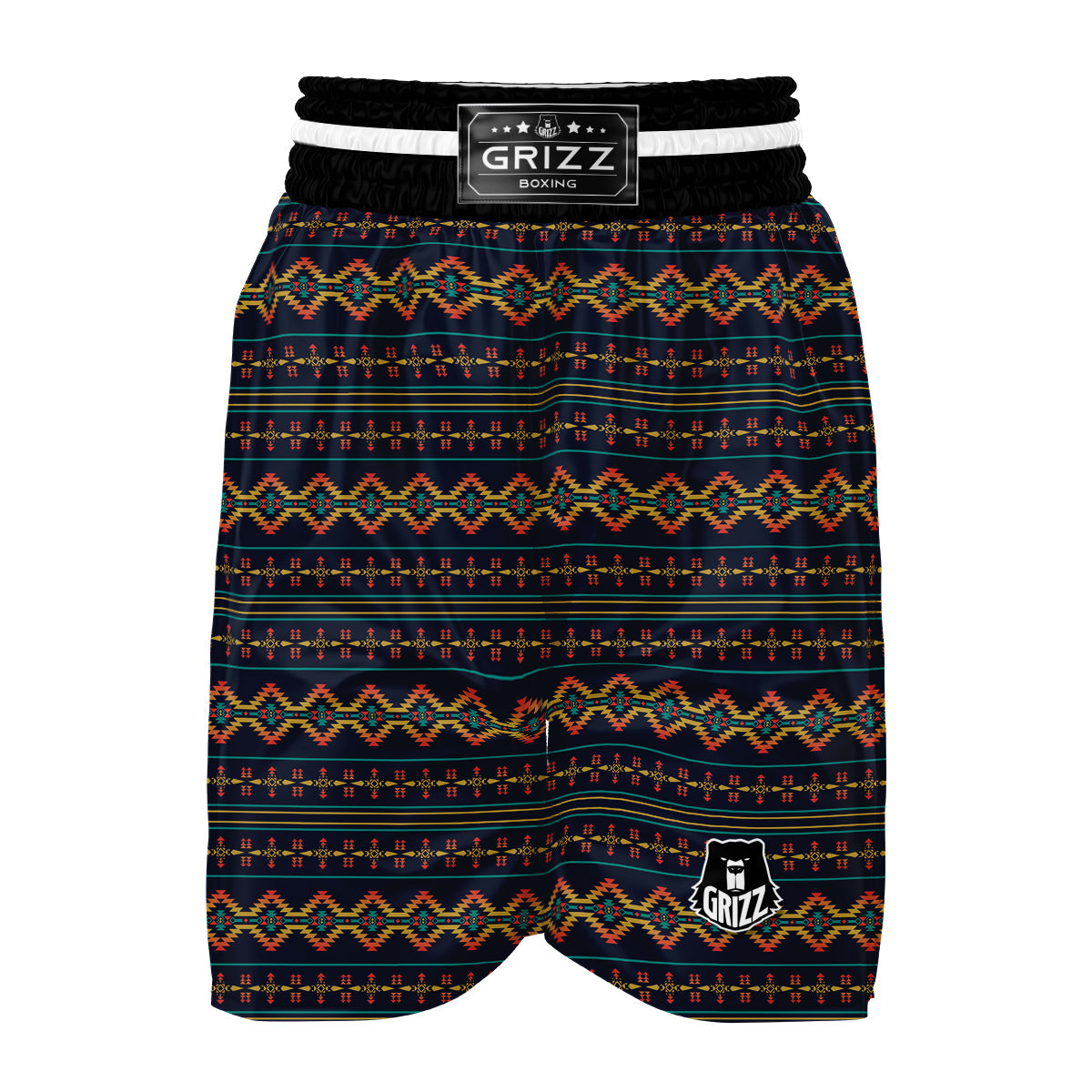 Southwest Navajo Geometric Print Pattern Boxing Shorts-grizzshop