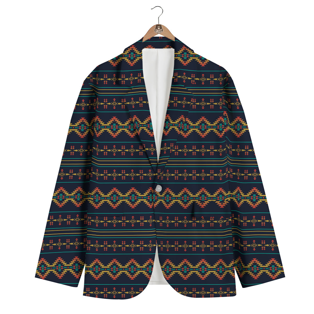 Southwest Navajo Geometric Print Pattern Men's Blazer-grizzshop
