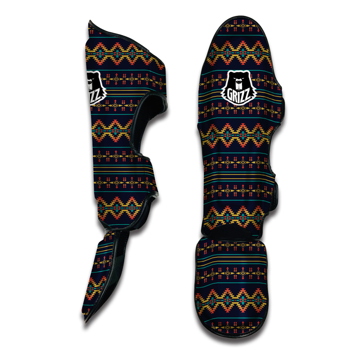 Southwest Navajo Geometric Print Pattern Muay Thai Shin Guards-grizzshop