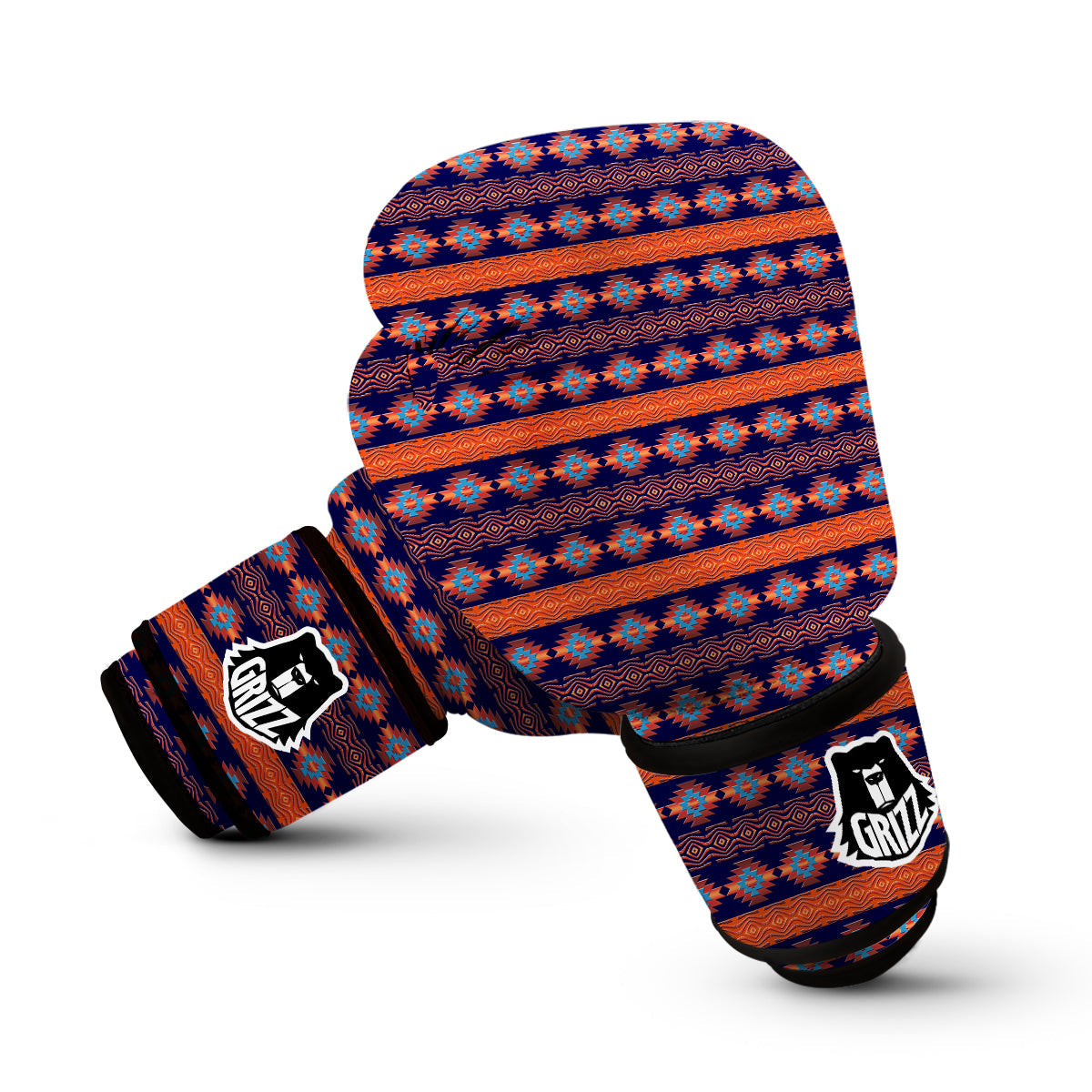 Southwest Orange And Purple Print Pattern Boxing Gloves-grizzshop