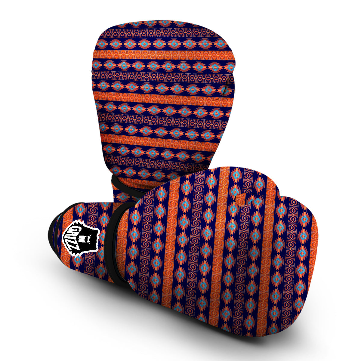 Southwest Orange And Purple Print Pattern Boxing Gloves-grizzshop