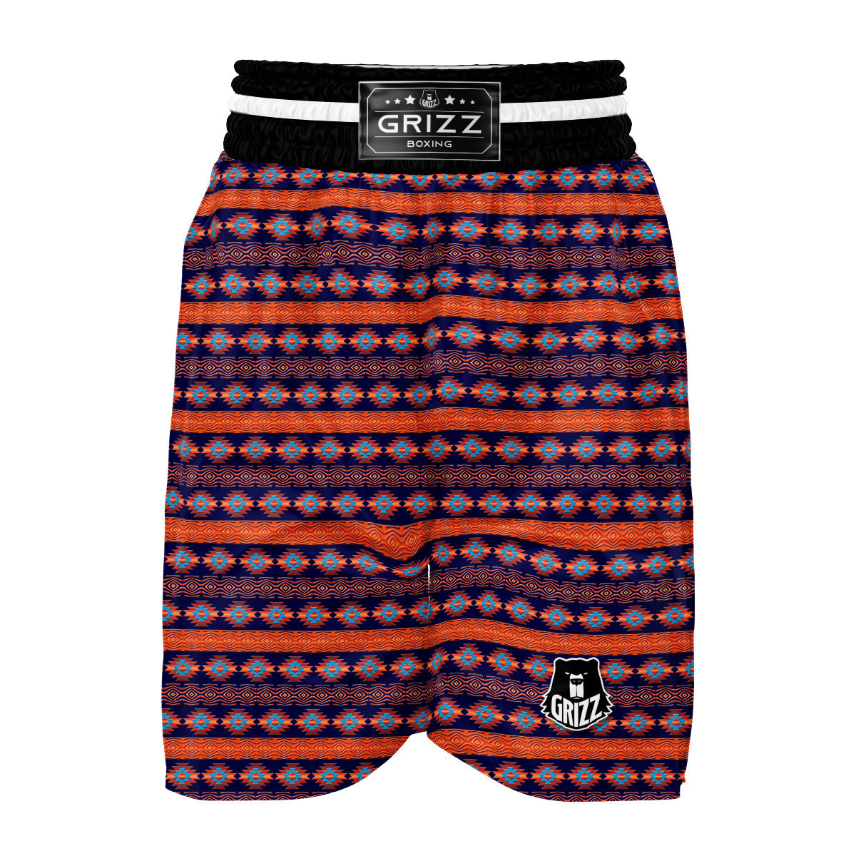 Southwest Orange And Purple Print Pattern Boxing Shorts-grizzshop