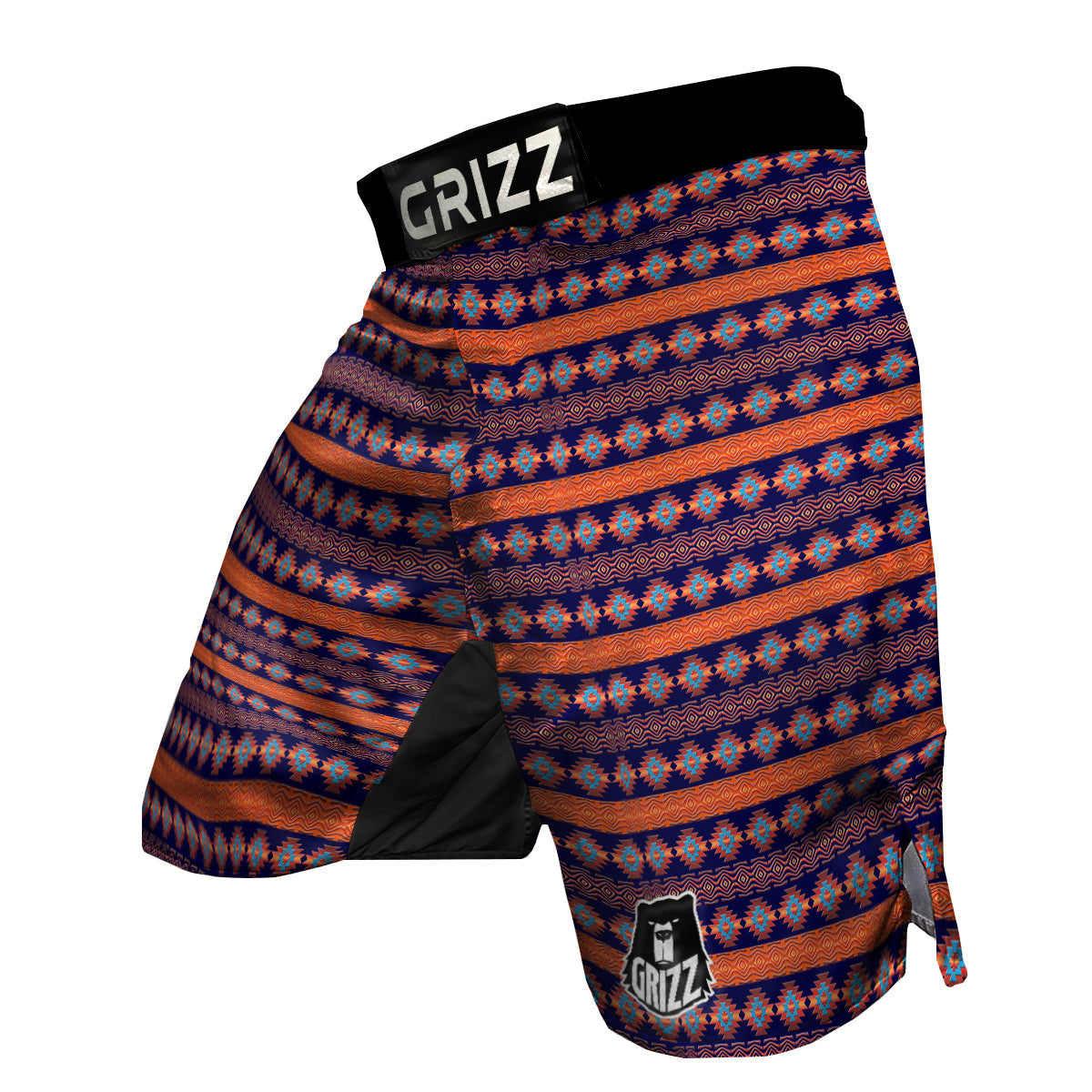 Southwest Orange And Purple Print Pattern MMA Shorts-grizzshop