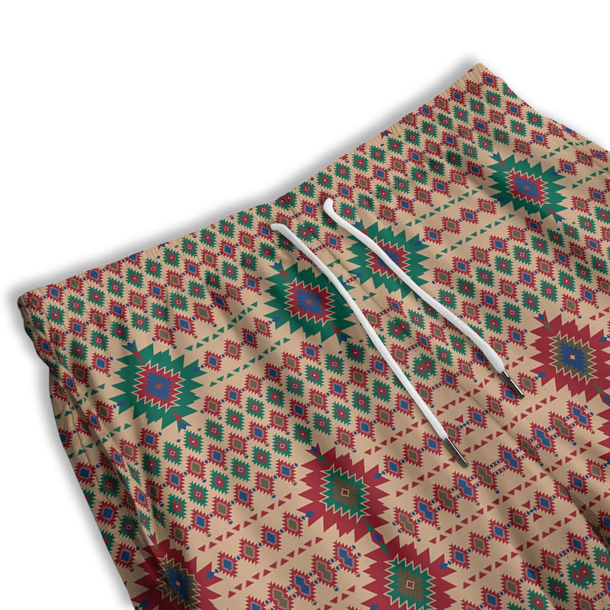 Southwestern Beige And Red Print Pattern Men's Athletic Shorts