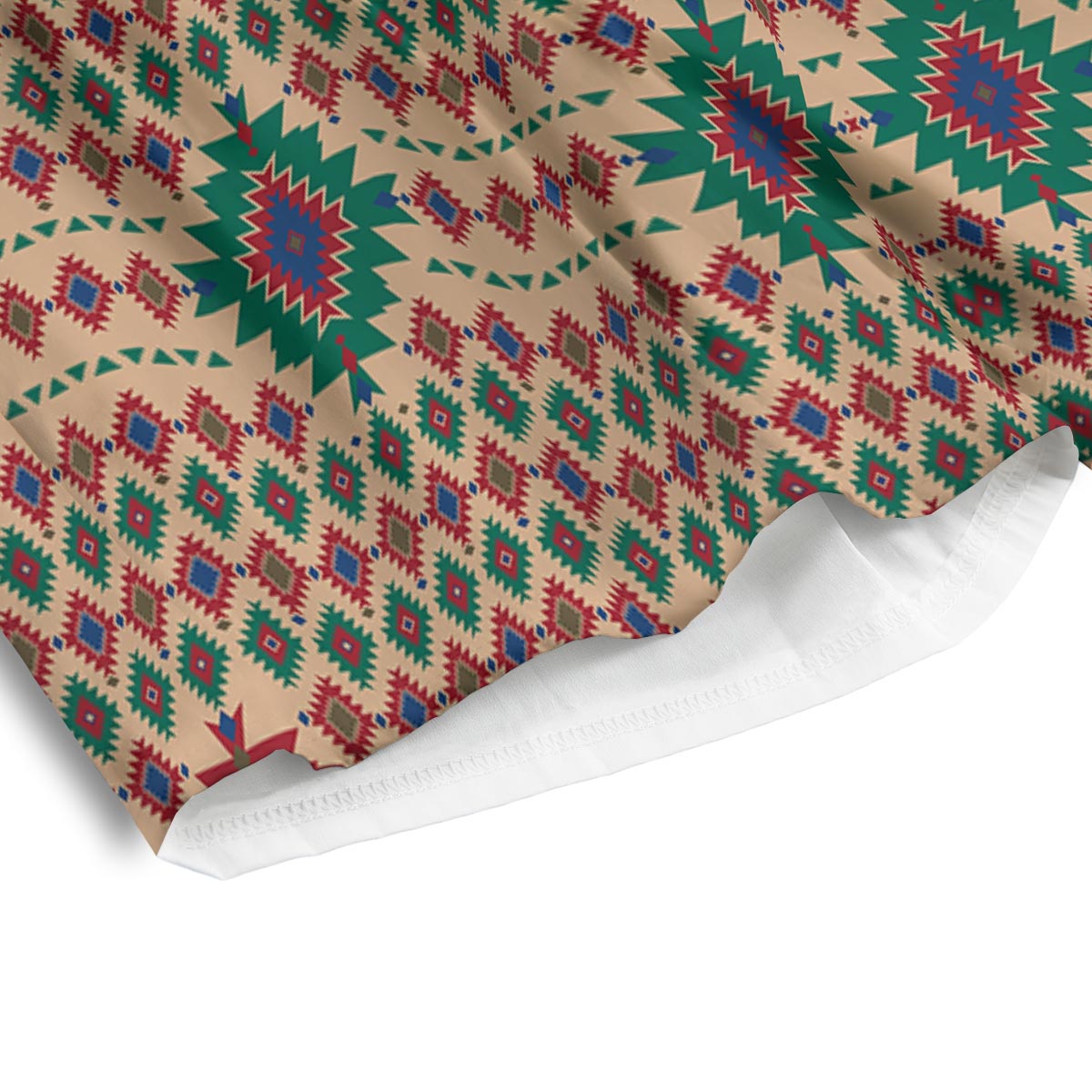 Southwestern Beige And Red Print Pattern Men's Athletic Shorts
