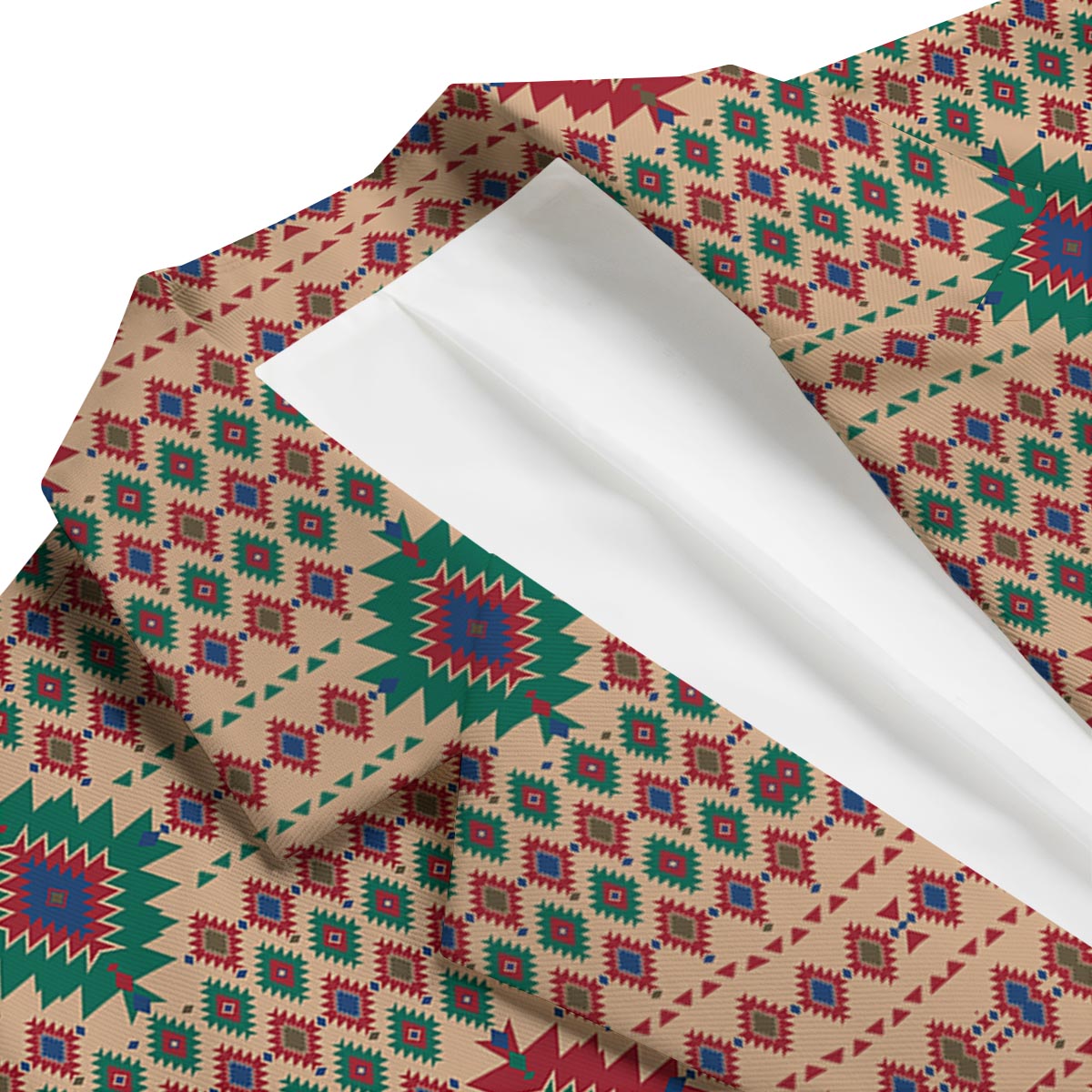 Southwestern Beige And Red Print Pattern Men's Blazer-grizzshop